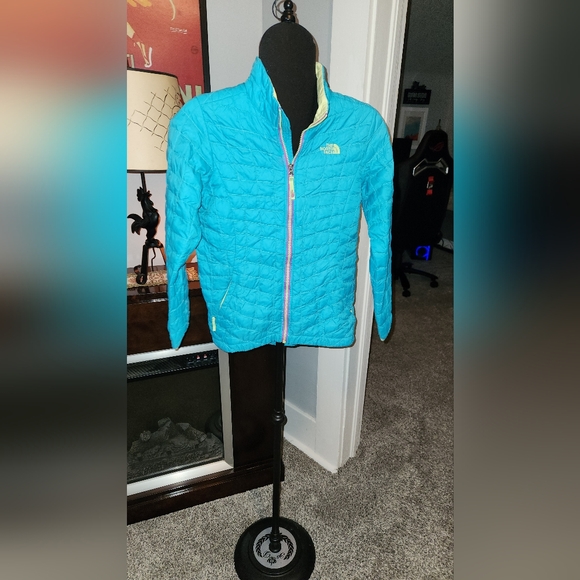 The North Face Girls Blue Thermal Down Jacket Size L - Picture 1 of 7